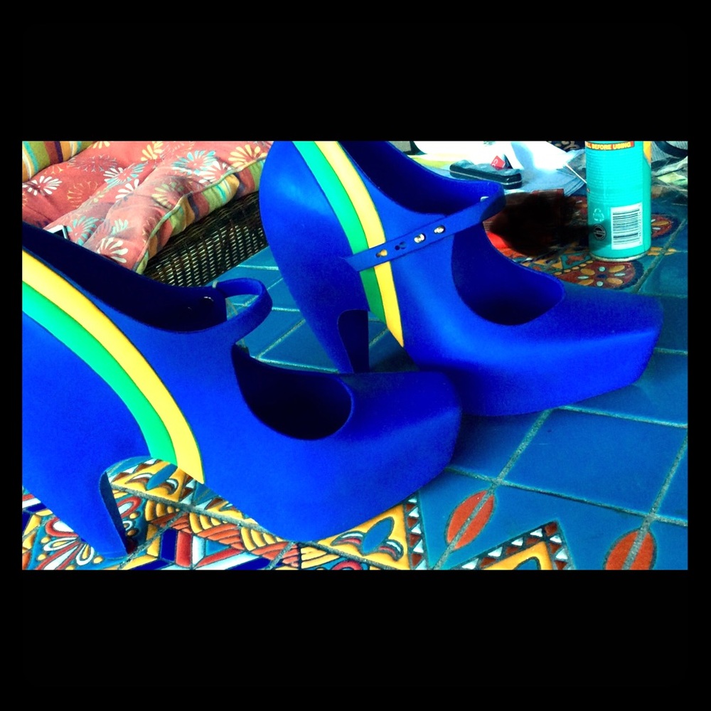 Karl Lagerfeld 4 Melissa Ginga Blue stripe pumps